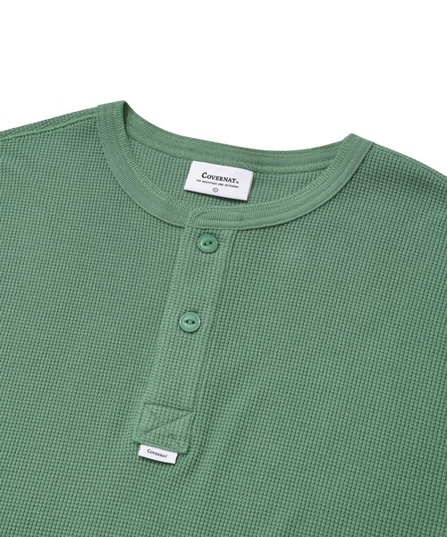 COVERNAT（カバーナット）の「【COVERNAT】HENRY NECK S/S TEE / カバーナット ヘンリーネック ワッフル Tシャツ（Tシャツ/カットソー・メンズ・ブラック/オレンジ/グリーン・SMALL/MEDIUM/LARGE）」の16枚目の写真