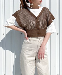 Heather | メッシュニットショートベスト　949611(ベスト)