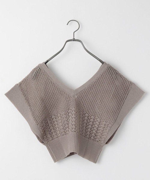 Heather（ヘザー）の「メッシュニットショートベスト_949611（ベスト・レディース・ブラウン/ブラック/ベージュ・FREE）」の10枚目の写真