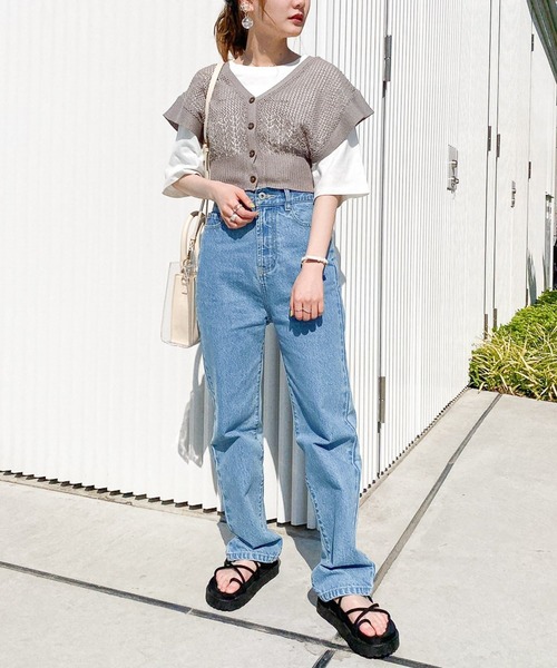 Heather（ヘザー）の「メッシュニットショートベスト_949611（ベスト・レディース・ブラウン/ブラック/ベージュ・FREE）」の7枚目の写真