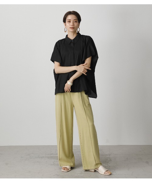 deres half sleeve blouseハーフスリーブブラウス　ブラウン Bridget / half sleeve blouse(sugar/sesame/chocolate) – deres