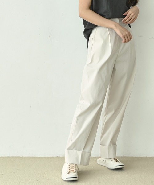 me+em select(ミームセレクト)の「ロールアップタックパンツ(その他パンツ・レディース・ミント/ブラック/ホワイト/チャコールグレー/ブラウン・FREE)」の18枚目の写真