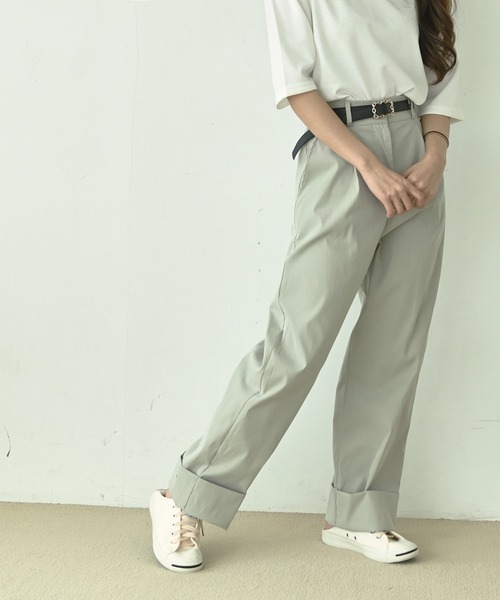me+em select(ミームセレクト)の「ロールアップタックパンツ(その他パンツ・レディース・ミント/ブラック/ホワイト/チャコールグレー/ブラウン・FREE)」の19枚目の写真