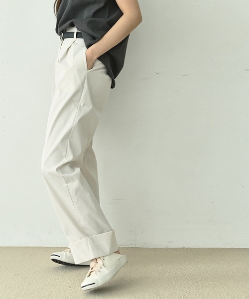 me+em select(ミームセレクト)の「ロールアップタックパンツ(その他パンツ・レディース・ミント/ブラック/ホワイト/チャコールグレー/ブラウン・FREE)」の11枚目の写真