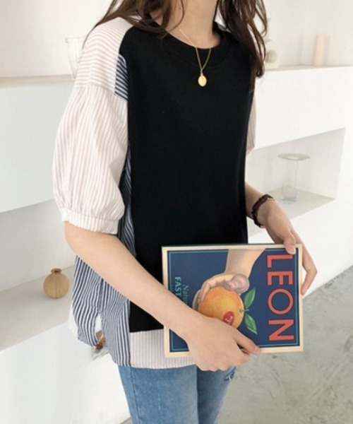 ABITOKYO(アビトーキョー)の「レイヤード風ストライプ切替ブラウス(シャツ/ブラウス・レディース・アイボリー/ブラック・FREE)」の18枚目の写真