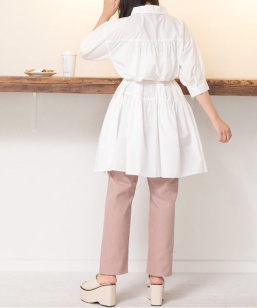 Mysa&Liina（ミーサリーナ）の「ティアードシャツワンピ（ワンピース・レディース・ブラック/ベージュ/オフホワイト/ピンク/ブルー/モカ/ブラック系・M/L）」の20枚目の写真