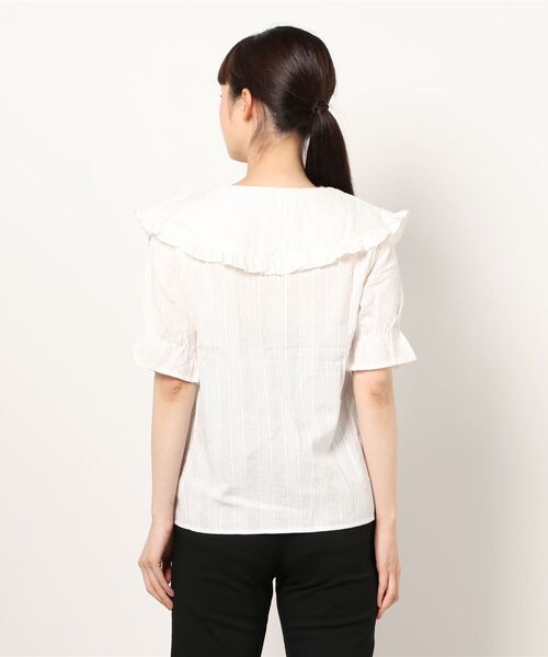 Twinkle;pm(トゥインクルピーエム)の「大衿フリル半袖ブラウス(シャツ/ブラウス・レディース・ホワイト・FREE)」の10枚目の写真
