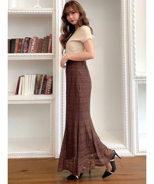 RESEXXY（リゼクシー）の「レースカシュクールニットトップス（ニット/セーター・レディース・ブラック/ピンク/ブラウン/アイボリー・FREE）」の12枚目の写真