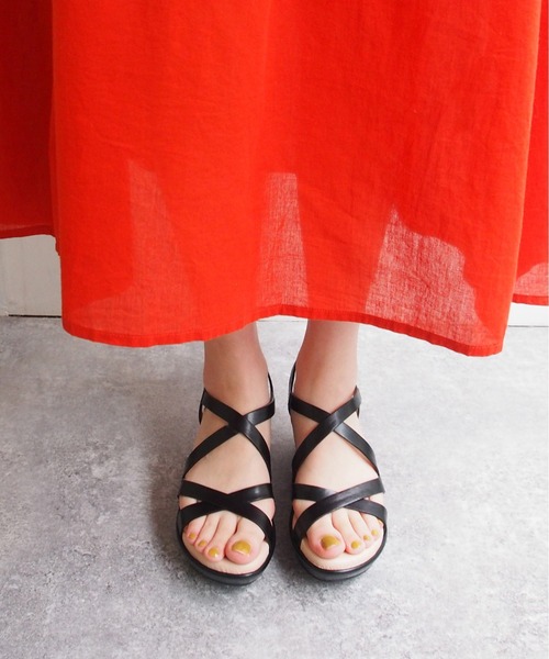 厚底クロスストラップサンダル / あしながおじさん