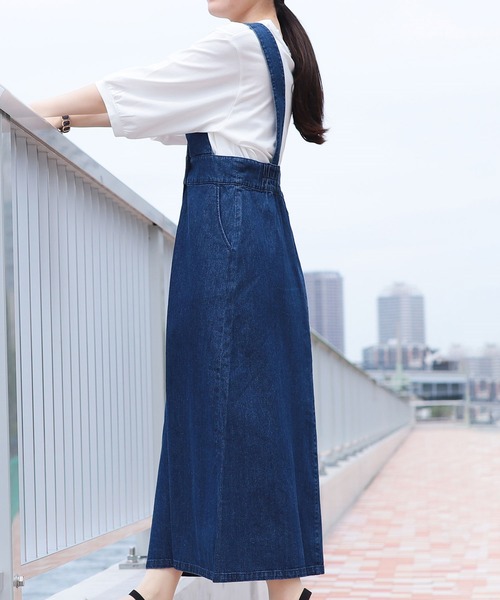 Honeys（ハニーズ）の「ミディ丈ジャンスカ（ジャンパースカート・レディース・ブラック/インディゴブルー/ライトインディゴブルー・S/M/L）」の11枚目の写真