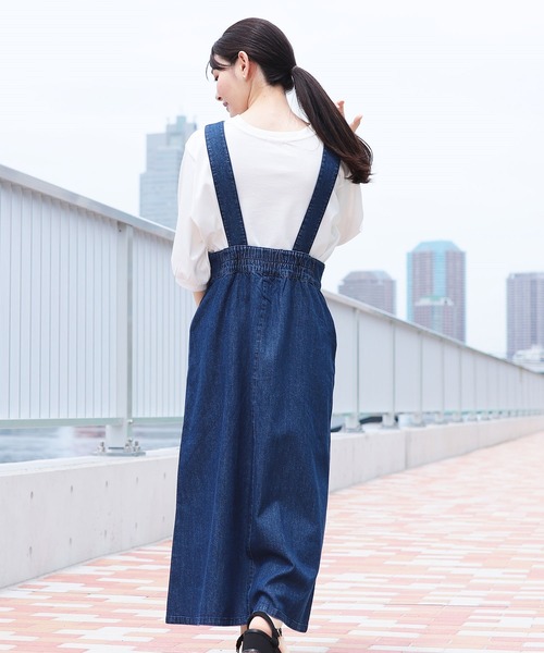 Honeys（ハニーズ）の「ミディ丈ジャンスカ（ジャンパースカート・レディース・ブラック/インディゴブルー/ライトインディゴブルー・S/M/L）」の9枚目の写真