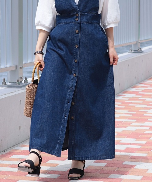 Honeys（ハニーズ）の「ミディ丈ジャンスカ（ジャンパースカート・レディース・ブラック/インディゴブルー/ライトインディゴブルー・S/M/L）」の17枚目の写真