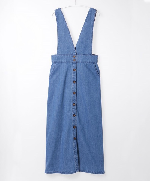 Honeys（ハニーズ）の「ミディ丈ジャンスカ（ジャンパースカート・レディース・ブラック/インディゴブルー/ライトインディゴブルー・S/M/L）」の10枚目の写真