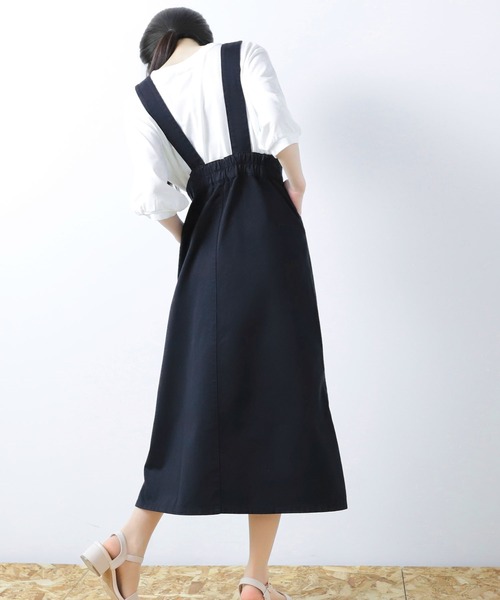 Honeys（ハニーズ）の「ミディ丈ジャンスカ（ジャンパースカート・レディース・ブラック/インディゴブルー/ライトインディゴブルー・S/M/L）」の15枚目の写真