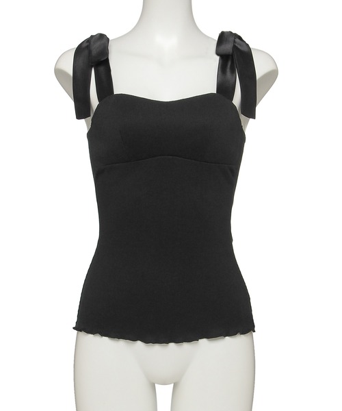 Chut！ INTIMATES（シュットインティメイツ）の「【ベイカー恵利沙コラボ】キャミソール (C347)（ルームウェア/パジャマ・レディース・ライトグレー/ブラック・M/L）」の4枚目の写真