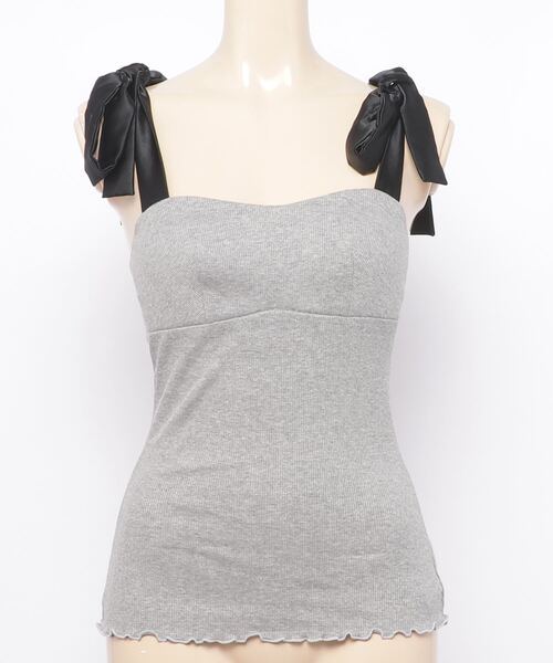 Chut！ INTIMATES（シュットインティメイツ）の「【ベイカー恵利沙コラボ】キャミソール (C347)（ルームウェア/パジャマ・レディース・ライトグレー/ブラック・M/L）」の14枚目の写真