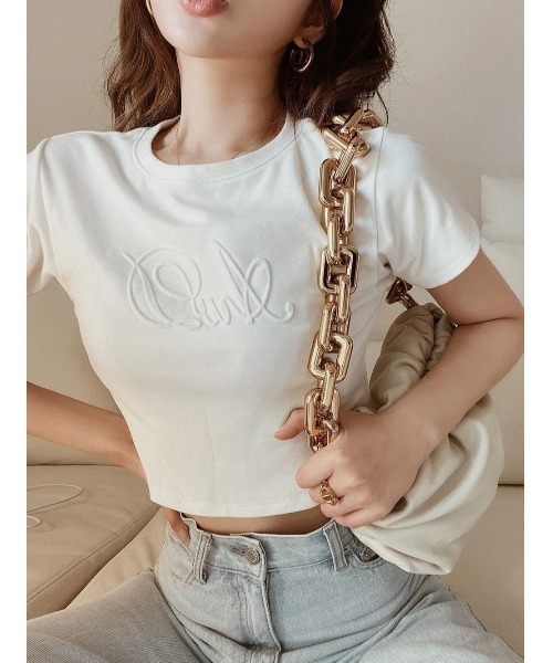 Darich(ダーリッチ)の「エンボスタイトTシャツ(Tシャツ/カットソー・レディース・ホワイト/ピンク/サックスブルー/ブラック・FREE)」の21枚目の写真