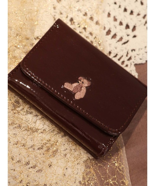 merry jenny（メリージェニー）の「bearエナメルミニウォレット（財布・レディース・ベージュ/ブルー/アイボリー/ボルドー・FREE）」の4枚目の写真