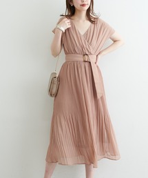 【WEB限定】前後2WAYカシュクール細プリーツワンピース