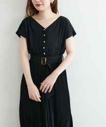 【WEB限定】前後2WAYカシュクール細プリーツワンピース