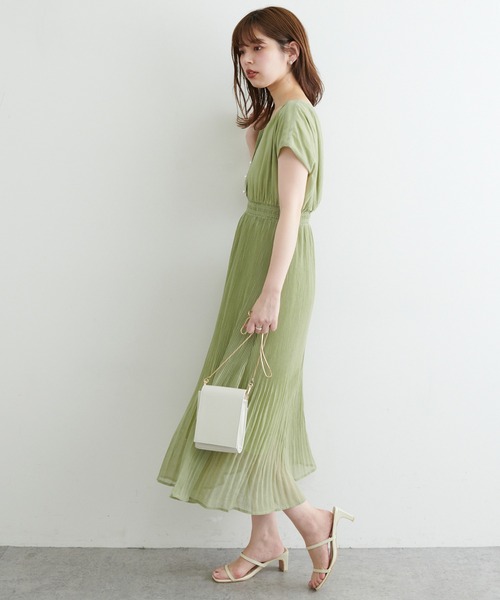 natural couture(ナチュラルクチュール)の「【WEB限定】前後2WAYカシュクール細プリーツワンピース(ワンピース・レディース・ブラック/ミント/ピンク/その他2/その他1/ベージュ・FREE)」の21枚目の写真