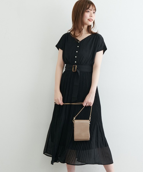 natural couture(ナチュラルクチュール)の「【WEB限定】前後2WAYカシュクール細プリーツワンピース(ワンピース・レディース・ブラック/ミント/ピンク/その他2/その他1/ベージュ・FREE)」の8枚目の写真