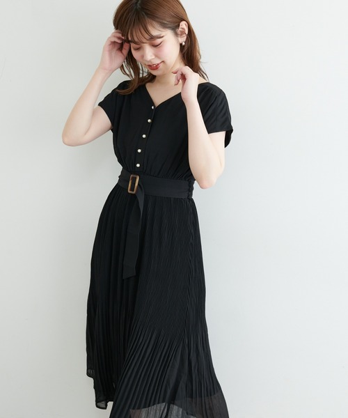 natural couture(ナチュラルクチュール)の「【WEB限定】前後2WAYカシュクール細プリーツワンピース(ワンピース・レディース・ブラック/ミント/ピンク/その他2/その他1/ベージュ・FREE)」の7枚目の写真