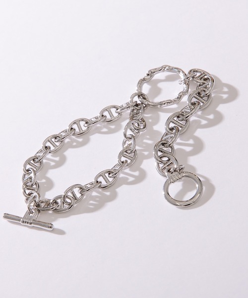 Adoon plain（アドーンプレーン）の「【Adoon plain】チェーンリングブレスレット（ブレスレット・メンズ・ライトグレー・FREE）」の4枚目の写真