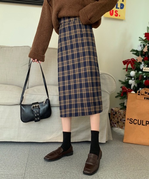 ABITOKYO(アビトーキョー)の「バックスリットチェックスカート(スカート・レディース・ブラック系その他/ブルー系その他・S/M/L)」の21枚目の写真