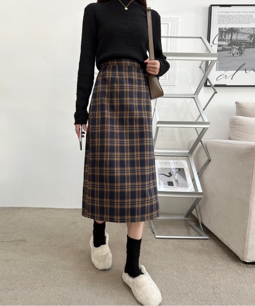 ABITOKYO(アビトーキョー)の「バックスリットチェックスカート(スカート・レディース・ブラック系その他/ブルー系その他・S/M/L)」の10枚目の写真