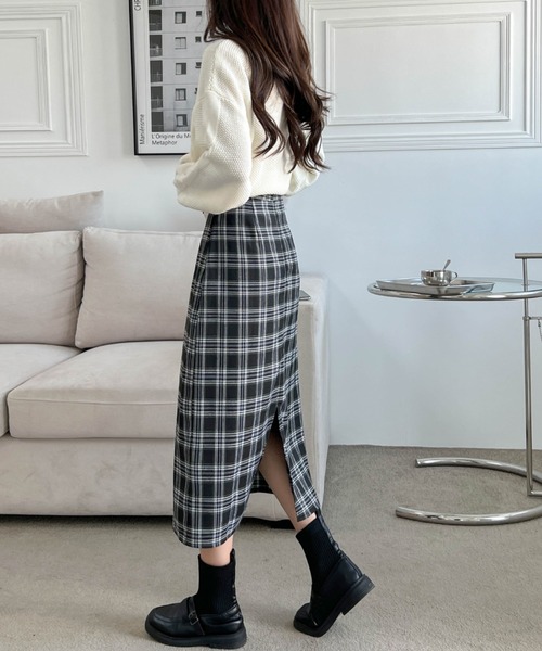 ABITOKYO(アビトーキョー)の「バックスリットチェックスカート(スカート・レディース・ブラック系その他/ブルー系その他・S/M/L)」の13枚目の写真