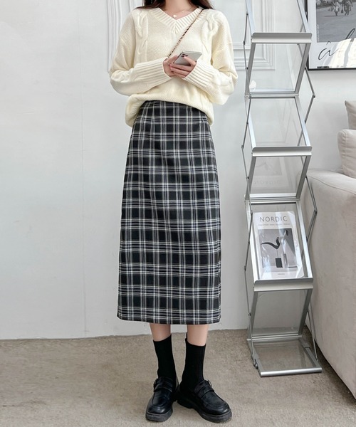 ABITOKYO(アビトーキョー)の「バックスリットチェックスカート(スカート・レディース・ブラック系その他/ブルー系その他・S/M/L)」の19枚目の写真