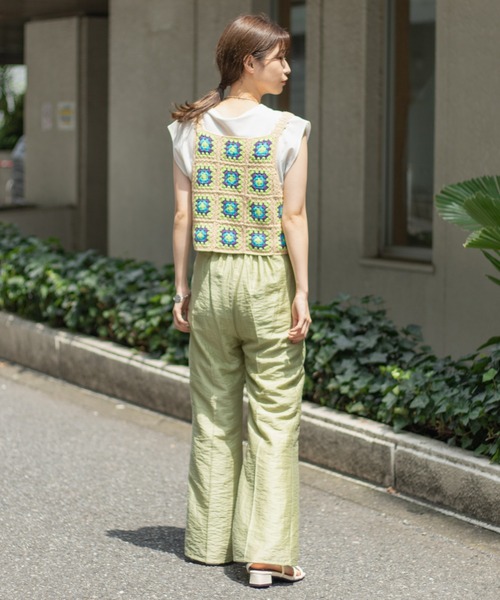 Kastane（カスタネ）の「ハンドクロシェビスチェ（ベスト・レディース・ベージュ/ボルドー・FREE）」の14枚目の写真