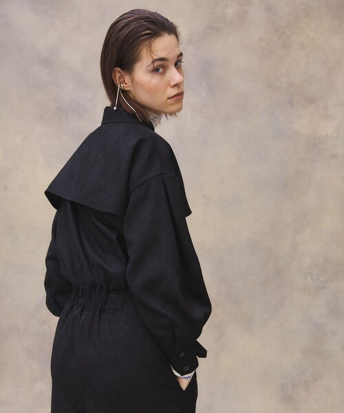 PUBLIC TOKYO（パブリックトウキョウ）の「エンボススエードジャンプスーツ /ウォッシャブル（つなぎ/オールインワン・レディース・ブラック・FREE）」の13枚目の写真