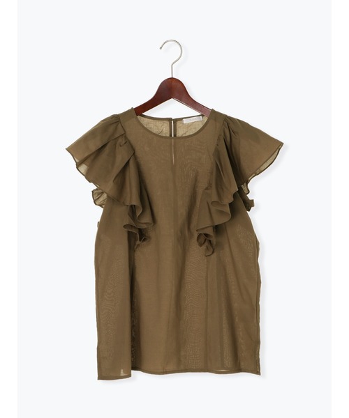 Te chichi(テチチ)の「タックフリルスリーブブラウス(シャツ/ブラウス・レディース・ブラック/カーキ/ブラウン・フリ-)」の16枚目の写真