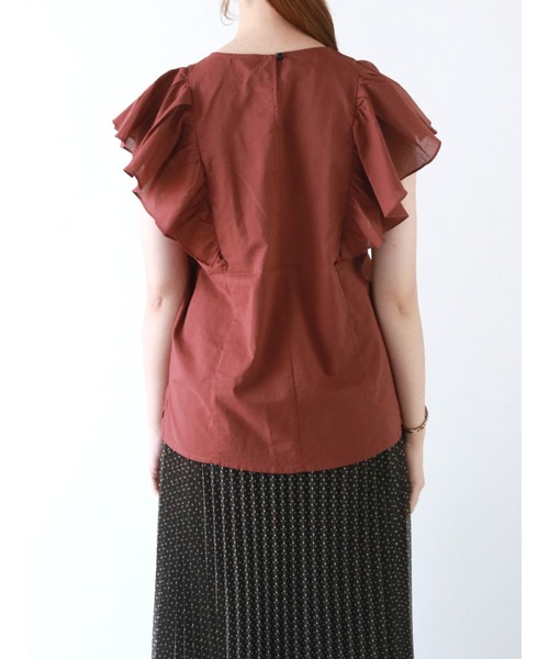 Te chichi(テチチ)の「タックフリルスリーブブラウス(シャツ/ブラウス・レディース・ブラック/カーキ/ブラウン・フリ-)」の10枚目の写真