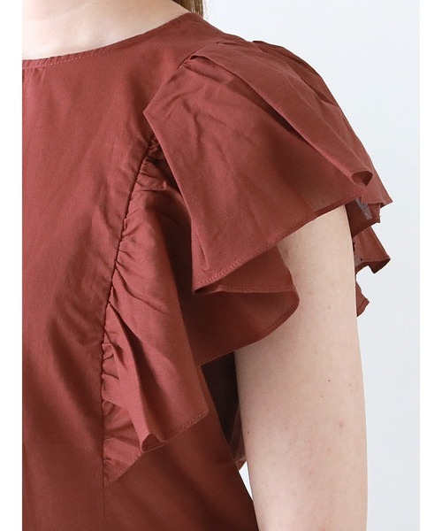 Te chichi(テチチ)の「タックフリルスリーブブラウス(シャツ/ブラウス・レディース・ブラック/カーキ/ブラウン・フリ-)」の13枚目の写真