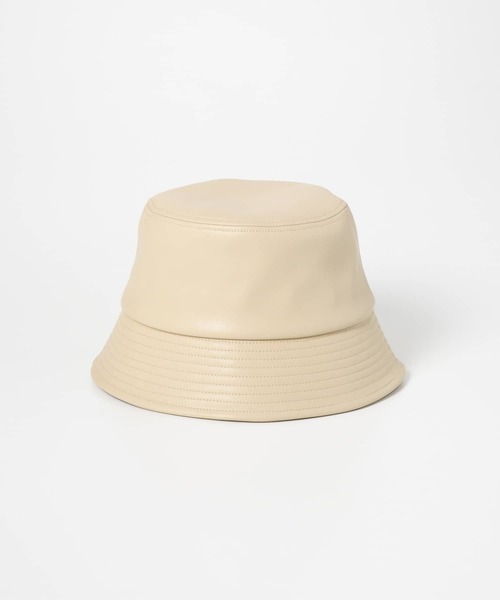 SENSE OF PLACE by URBAN RESEARCH（センスオブプレイスバイアーバンリサーチ）の「フェイクレザーバケットハット（ハット・レディース・ブラック/ベージュ/アイボリー・ONE）」の10枚目の写真