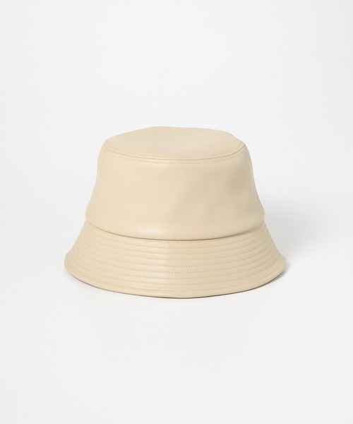 SENSE OF PLACE by URBAN RESEARCH（センスオブプレイスバイアーバンリサーチ）の「フェイクレザーバケットハット（ハット・レディース・ブラック/ベージュ/アイボリー・ONE）」の7枚目の写真