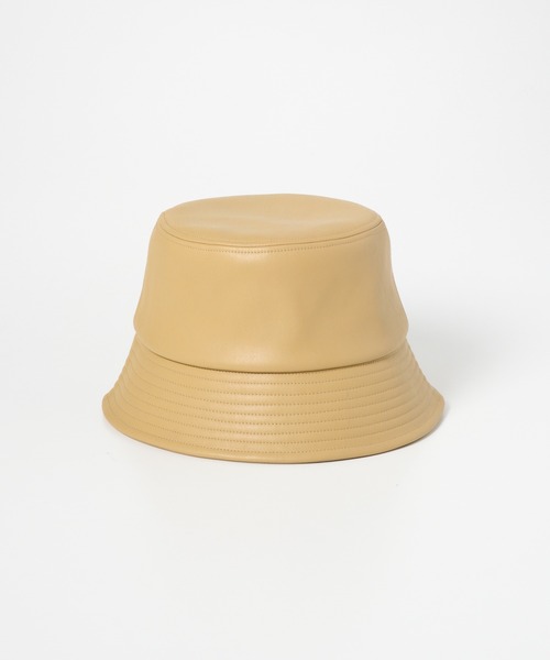 SENSE OF PLACE by URBAN RESEARCH（センスオブプレイスバイアーバンリサーチ）の「フェイクレザーバケットハット（ハット・レディース・ブラック/ベージュ/アイボリー・ONE）」の4枚目の写真