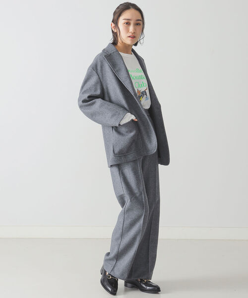 BEAMS LIGHTS（ビームスライツ）の「BEAMS LIGHTS / メルトン ルーズ フィット パンツ（その他パンツ・レディース・ネイビー/グレー・38/36）」の15枚目の写真