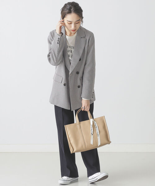 BEAMS LIGHTS（ビームスライツ）の「BEAMS LIGHTS / メルトン ルーズ フィット パンツ（その他パンツ・レディース・ネイビー/グレー・38/36）」の12枚目の写真