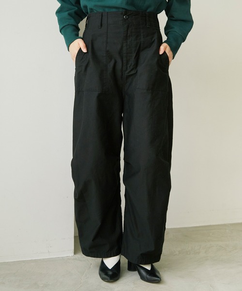 note et silence （ノートエシロンス）の「ミリタリーモールスキン ベイカーゆるパンツ（その他パンツ・レディース・ブラック/カーキ・FREE）」の2枚目の写真