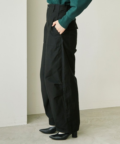 note et silence （ノートエシロンス）の「ミリタリーモールスキン ベイカーゆるパンツ（その他パンツ・レディース・ブラック/カーキ・FREE）」の7枚目の写真