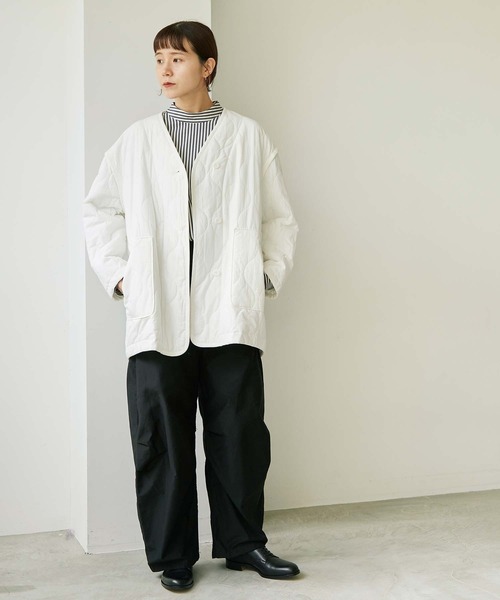 note et silence （ノートエシロンス）の「ミリタリーモールスキン ベイカーゆるパンツ（その他パンツ・レディース・ブラック/カーキ・FREE）」の11枚目の写真