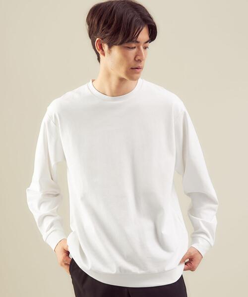 green label relaxing(グリーンレーベルリラクシング)の「<green label relaxing>ポンチ クルーネック カットソー(Tシャツ/カットソー・メンズ・ホワイト/ライトブルー/ネイビー・M/S/XL/L)」の2枚目の写真