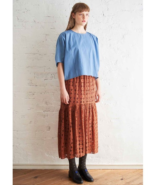 シロップ．（シロップ．）の「クッキーレースのロングテールティアードスカート（スカート・レディース・ブラック/ブラウン系その他・SMALL/MEDIUM/LARGE/X-LARGE/XX-LARGE）」の7枚目の写真