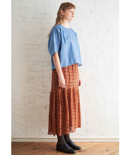 シロップ．（シロップ．）の「クッキーレースのロングテールティアードスカート（スカート・レディース・ブラック/ブラウン系その他・SMALL/MEDIUM/LARGE/X-LARGE/XX-LARGE）」の8枚目の写真