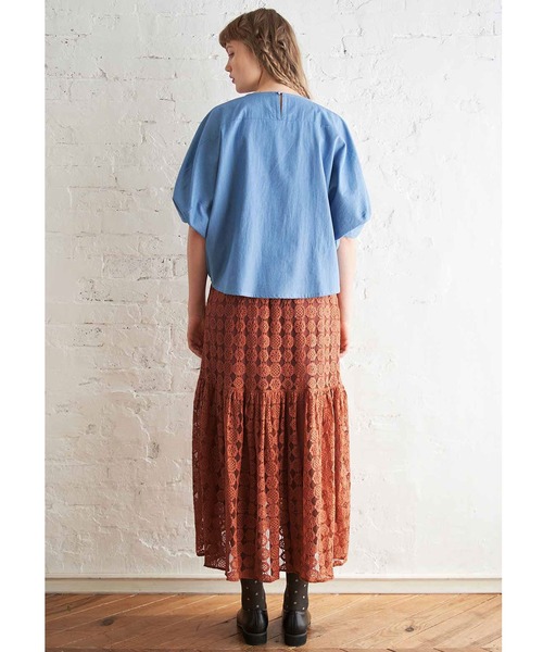 シロップ．（シロップ．）の「クッキーレースのロングテールティアードスカート（スカート・レディース・ブラック/ブラウン系その他・SMALL/MEDIUM/LARGE/X-LARGE/XX-LARGE）」の3枚目の写真