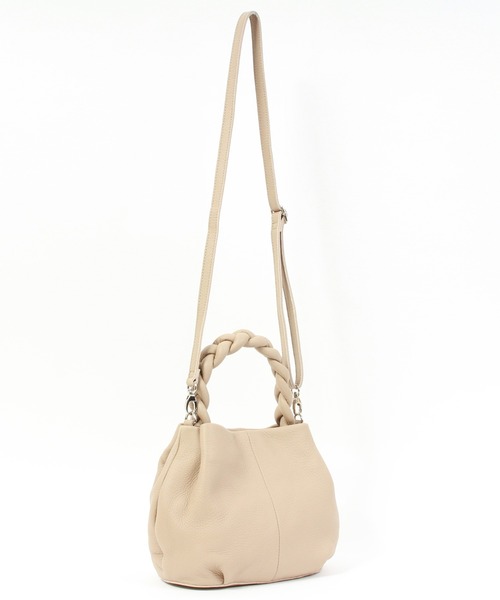 Beaure ヴュレ 三つ編み カウレザー 三つ編み ハンドル Store 2way バッグ ショルダーバッグ